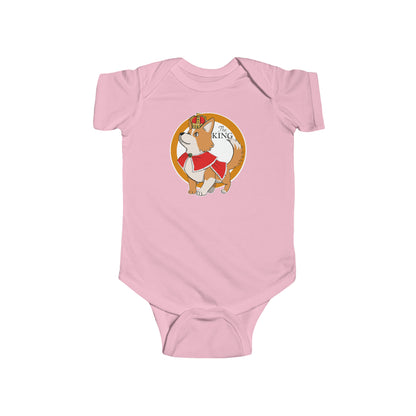 Short-sleeved onesie - king corgi