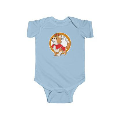 Short-sleeved onesie - king corgi