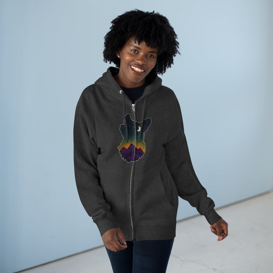 Full Zip Hoodie - Unisex - Constellation Corgi