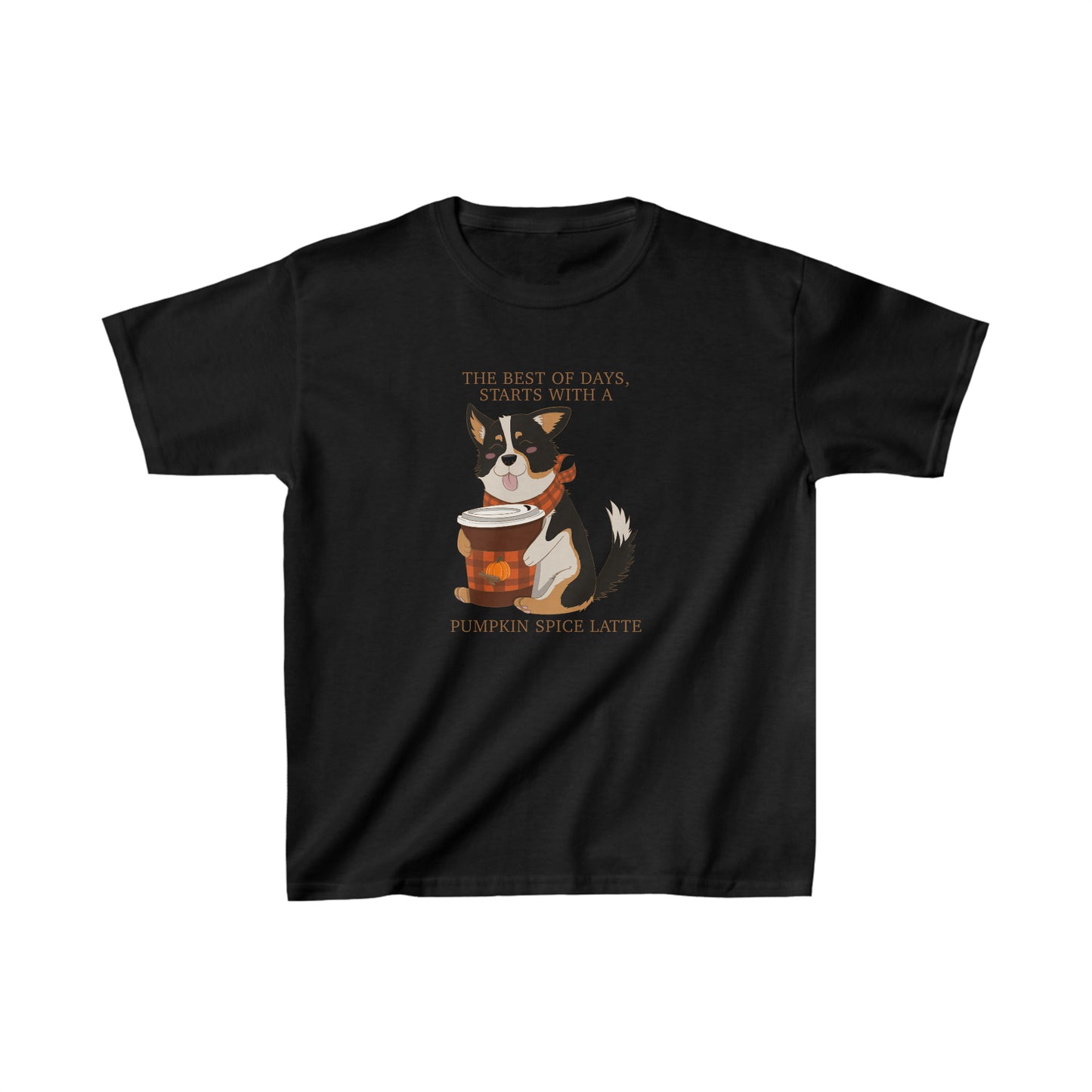 Children's t-shirt - Pumpkin spice corgi