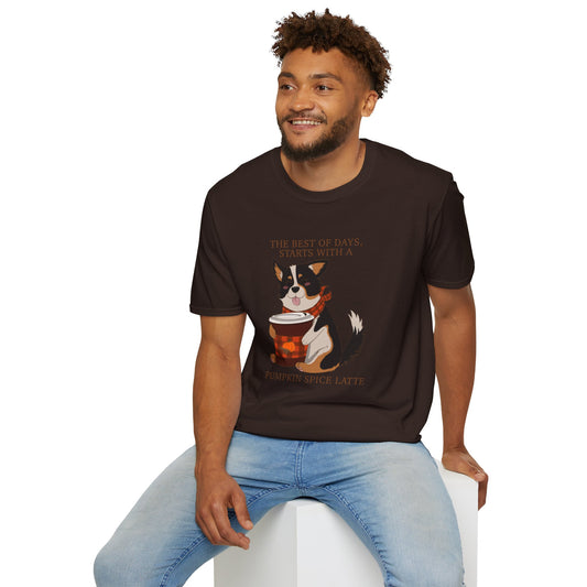 T-Shirt - Unisex - Pumpkin spice corgi
