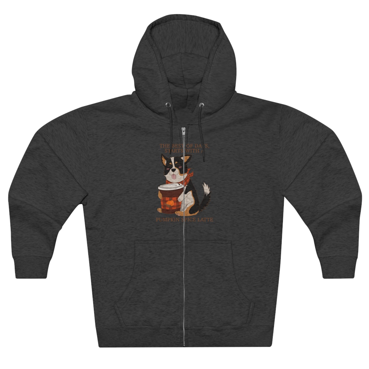 Full Zip Hoodie - Unisex - Pumpkin spice corgi