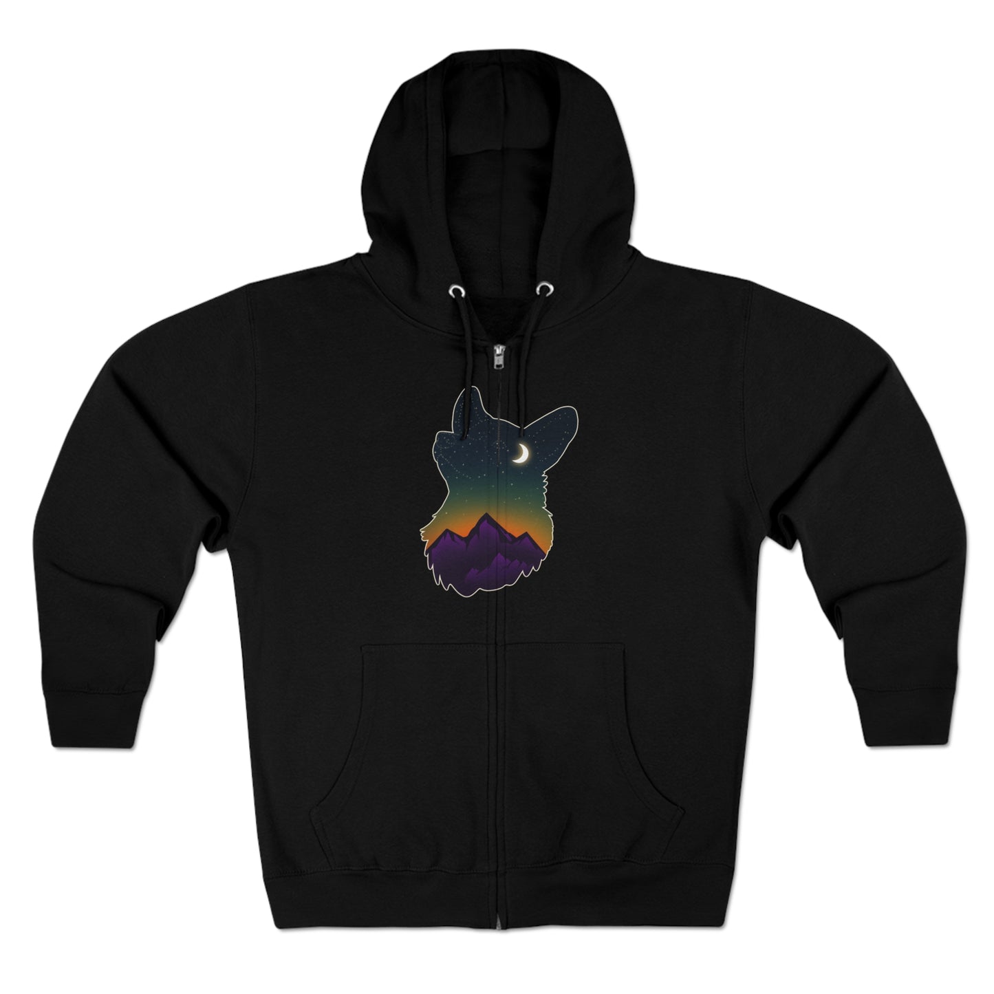 Full Zip Hoodie - Unisex - Constellation Corgi