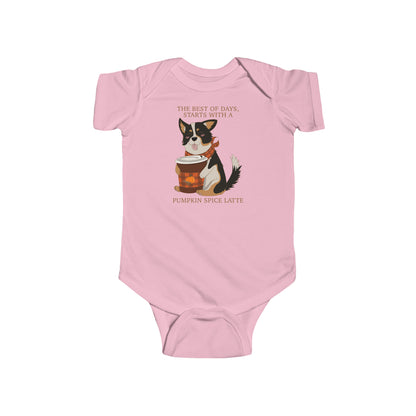 Short-sleeved onesie - Pumpkin spice corgi