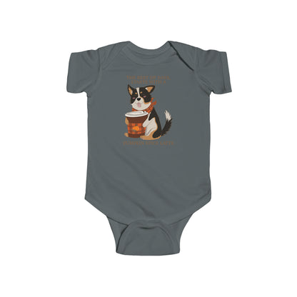 Short-sleeved onesie - Pumpkin spice corgi