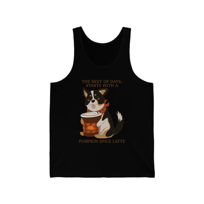 Tank top - Unisex - Pumpkin spice corgi