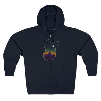 Full Zip Hoodie - Unisex - Constellation Corgi