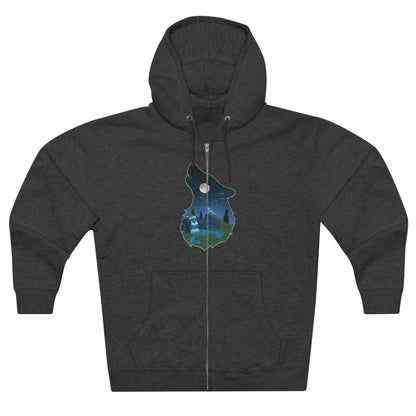 Full Zip Hoodie - Unisex - Wolf Constellation