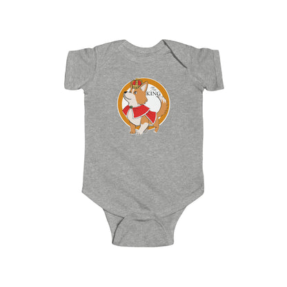 Short-sleeved onesie - king corgi