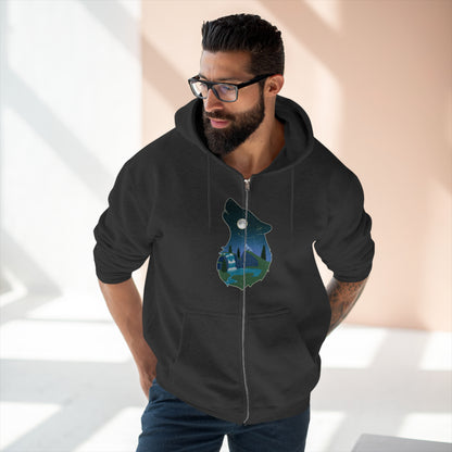 Full Zip Hoodie - Unisex - Wolf Constellation