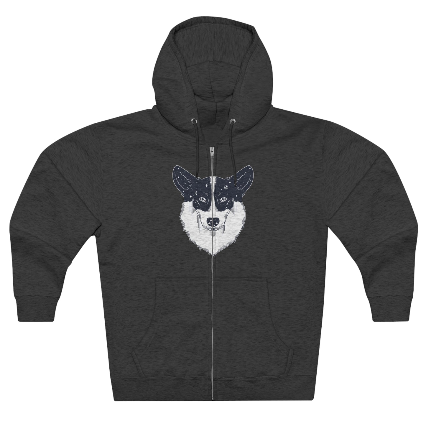 Full Zip Hoodie - Unisex - Starry Corgi 