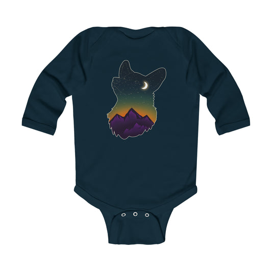 Long-sleeved Onesie - Corgi Constellation