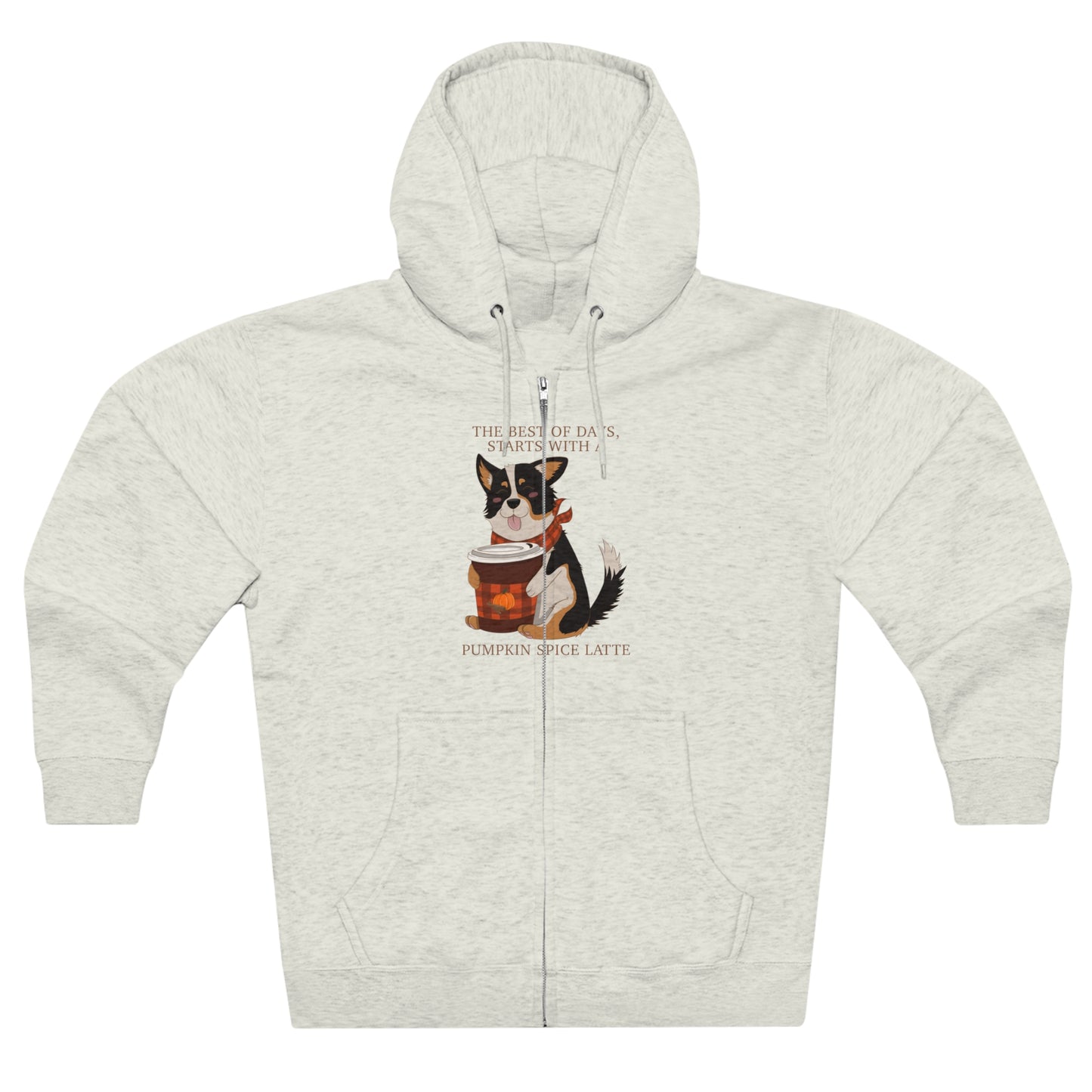 Full Zip Hoodie - Unisex - Pumpkin spice corgi