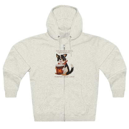 Full Zip Hoodie - Unisex - Pumpkin spice corgi