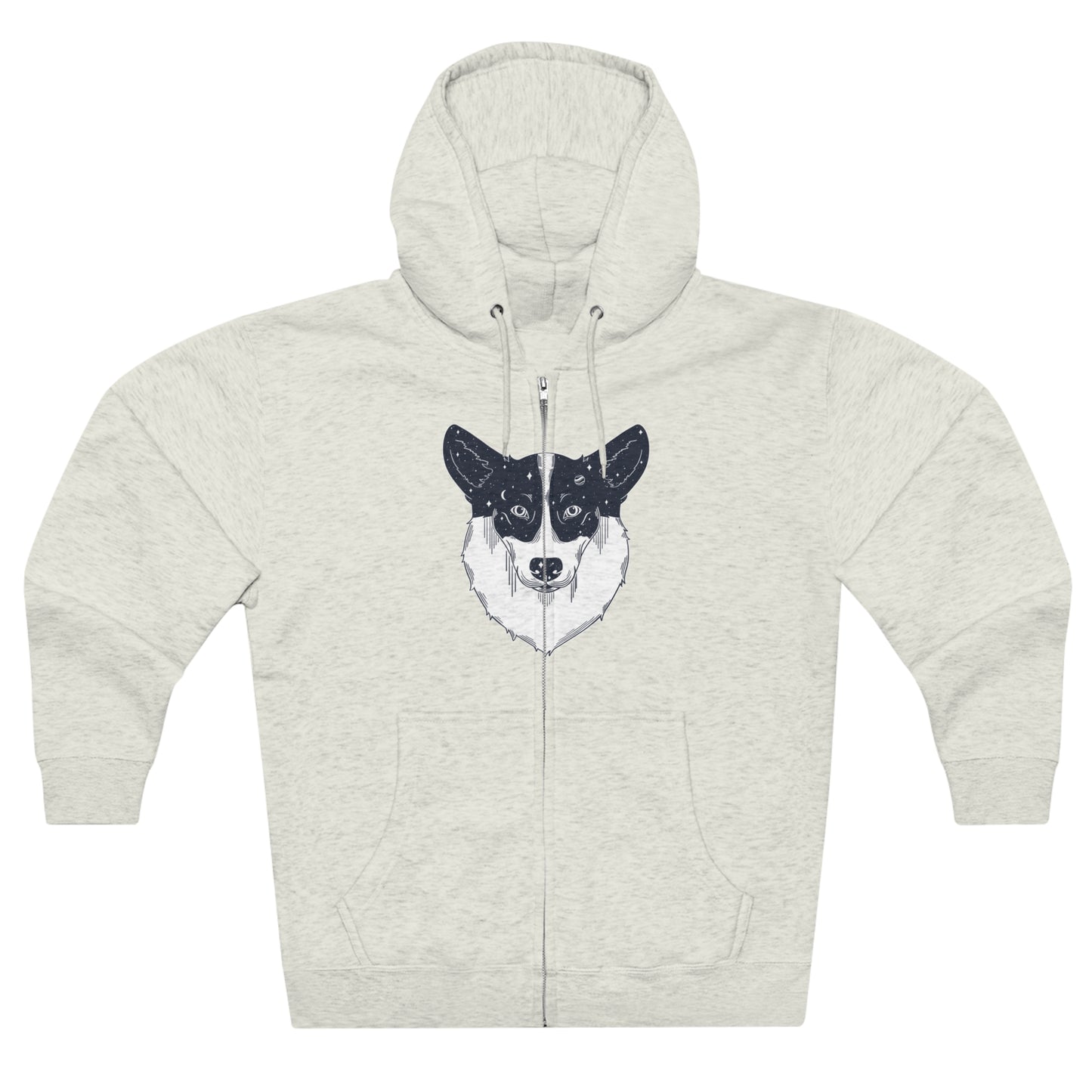 Full Zip Hoodie - Unisex - Starry Corgi 
