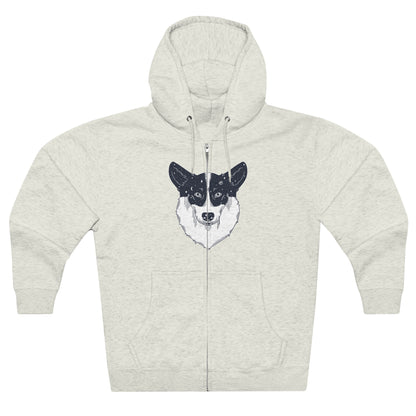 Full Zip Hoodie - Unisex - Starry Corgi 