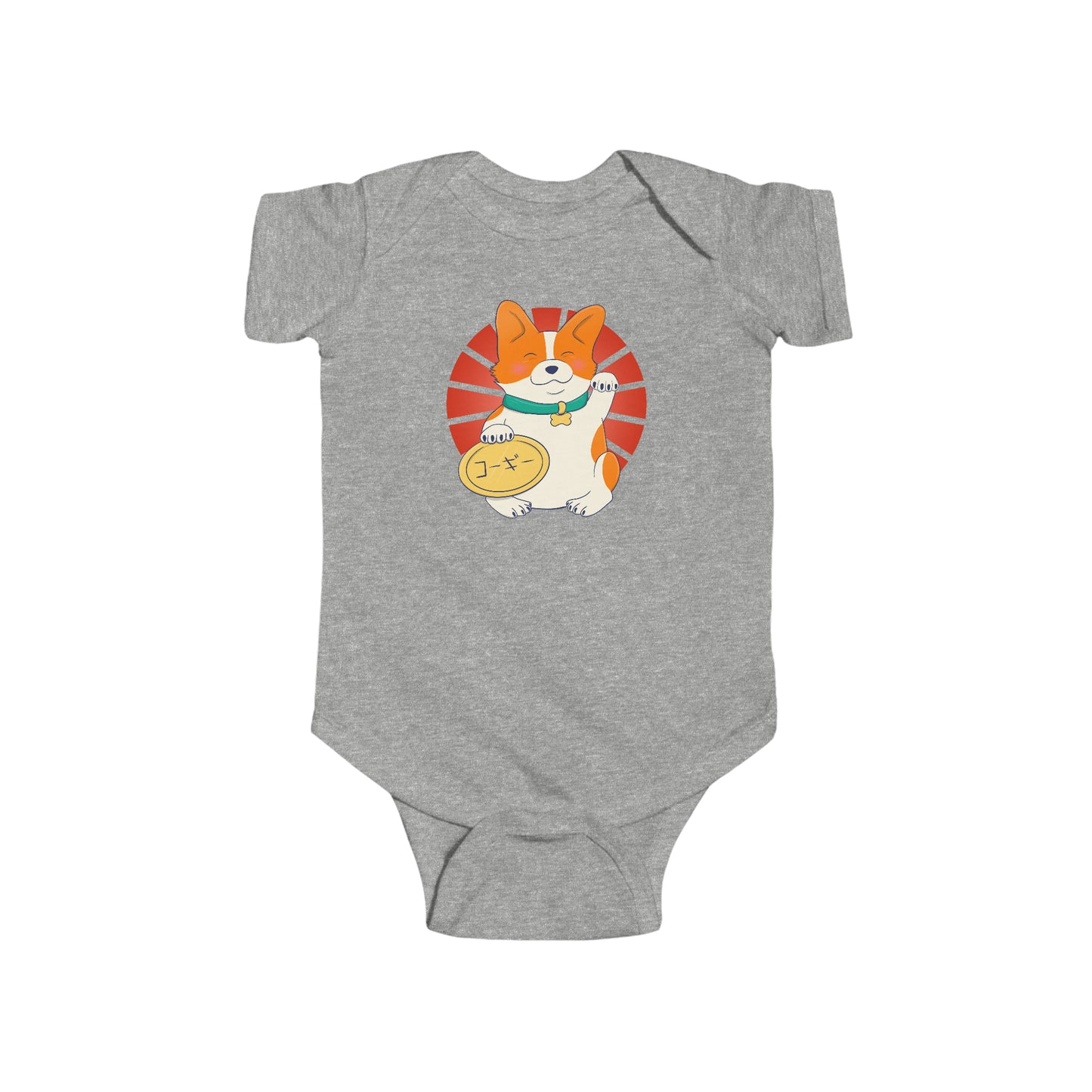 Short-sleeved onesie - Maneki corgi