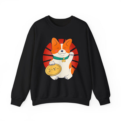 Chandail à col rond - Unisexe - Maneki corgi