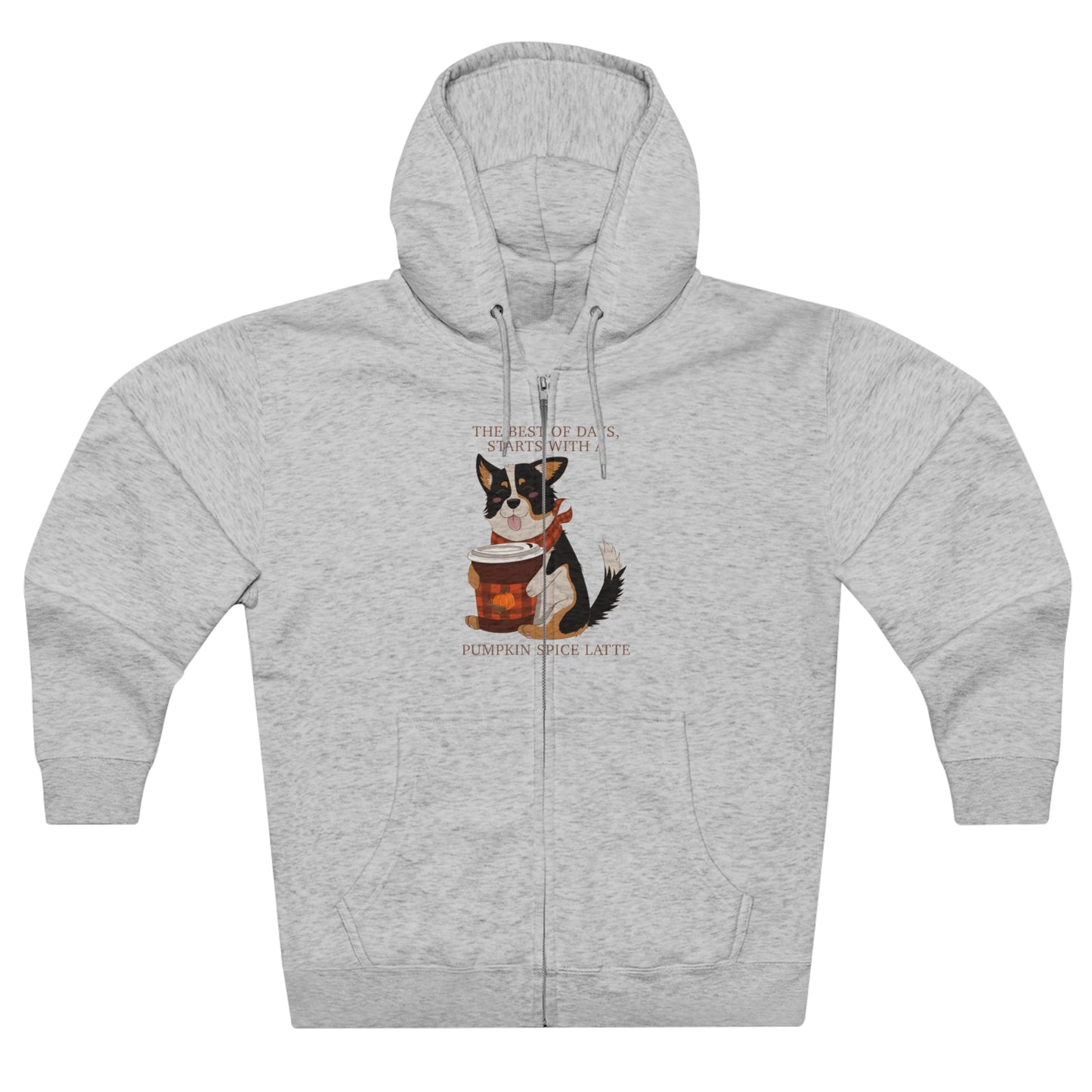 Full Zip Hoodie - Unisex - Pumpkin spice corgi