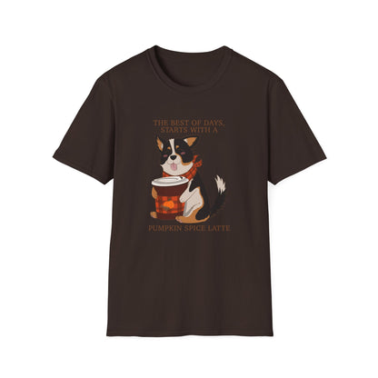 T-Shirt - Unisex - Pumpkin spice corgi