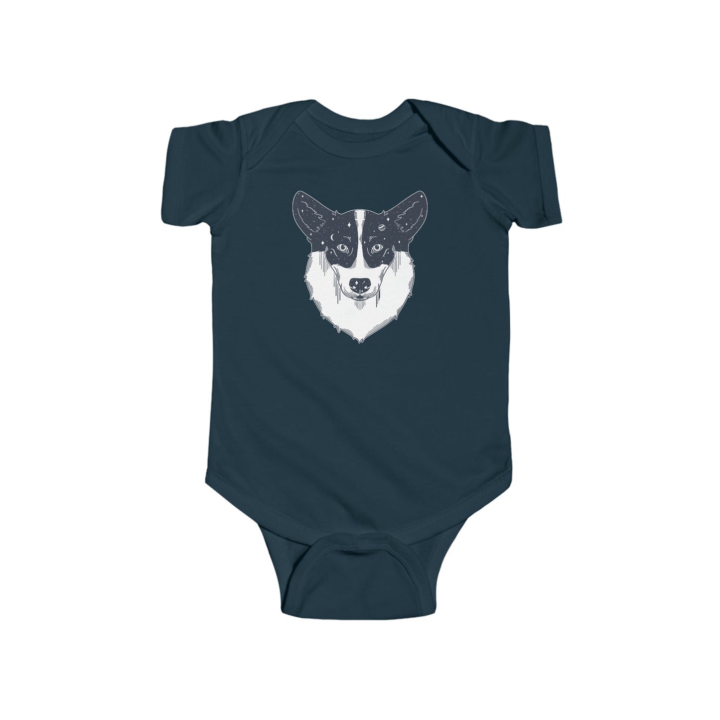 Short-sleeved Onesie - Starry Corgi
