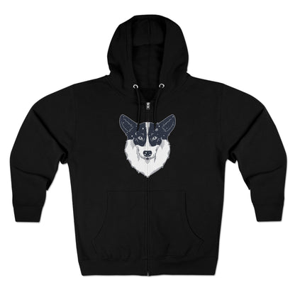 Full Zip Hoodie - Unisex - Starry Corgi 